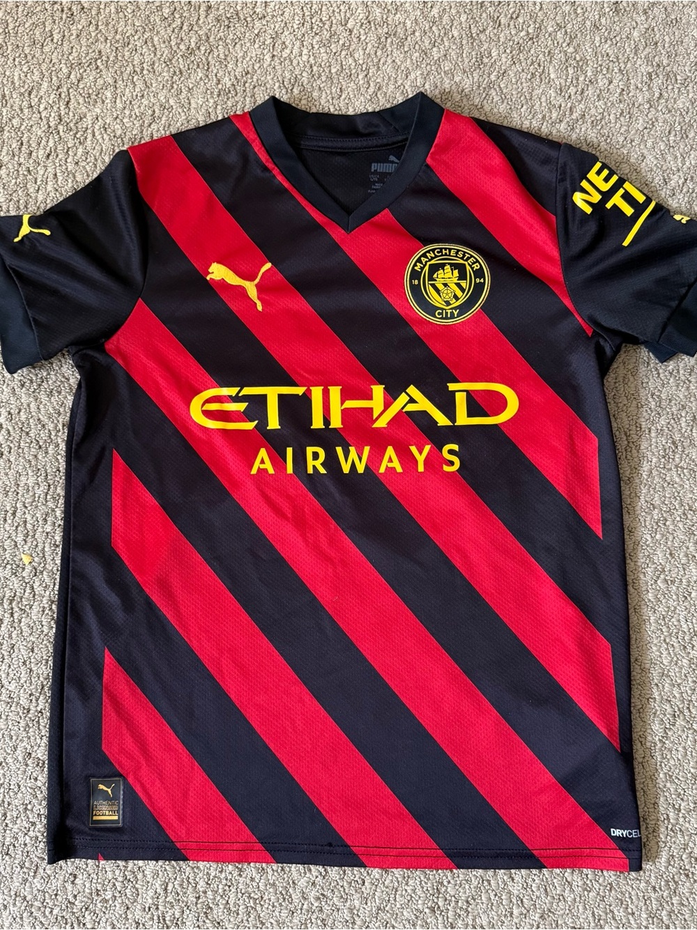 Authentic Puma Kids' Manchester City Red & Black Soccer Jersey Phil Foden #47